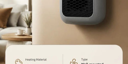 Wall Mount Mini Heater with Remote Timer Portable Electric Warmer for Home Office