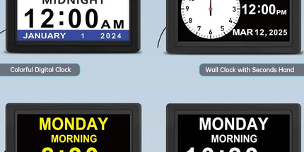 Dementia Digital Clock for Seniors, Extra Large Electric Calendar Clock With 20 Alarms Auto DST and HD Display, 10 in, 1024 x 600P