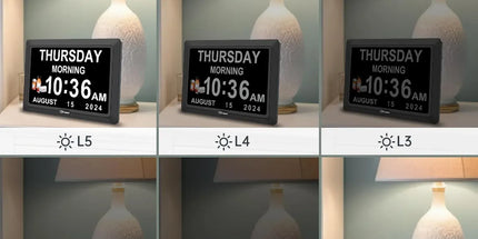 Dementia Digital Clock for Seniors, Extra Large Electric Calendar Clock With 20 Alarms Auto DST and HD Display, 10 in, 1024 x 600P