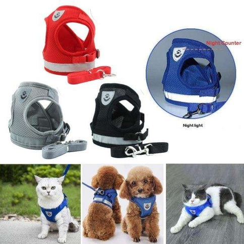 Dog Harness M Red, Adjustable Pet Harness for Cats and Dogs