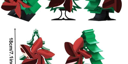 Fireplace Fan Fireplace and Stove Accessory Christmas Tree Shape x12 x23cm, 17.5cm, 5cm