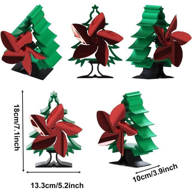 Fireplace Fan Fireplace and Stove Accessory Christmas Tree Shape x12 x23cm, 17.5cm, 5cm