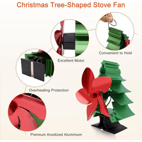 5cm Fireplace Fan Fireplace & Stove Accessory Christmas Tree Shape x12