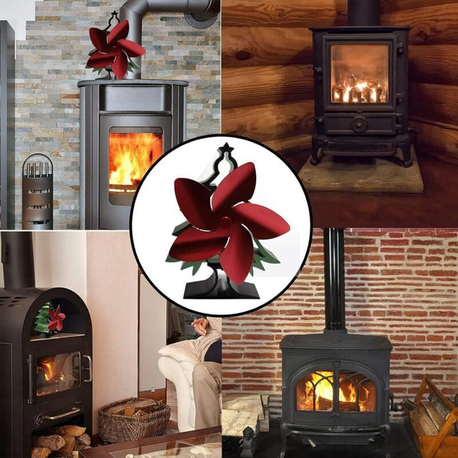 Fireplace Fan Fireplace and Stove Accessory Christmas Tree Shape x12 x23cm, 17.5cm, 5cm