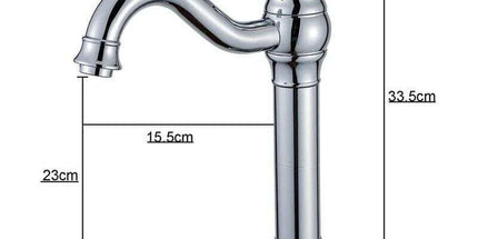 Retro Swivel Basin Mixer Tap, 360 Degree Rotating, Single Lever, High Spout, Hot and Cold Water, Chrome