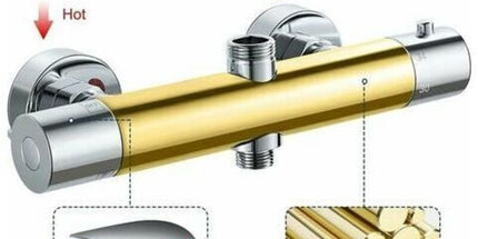 Thermostatic Column, Brass Shower Faucet High G3 4, Low G1 2, 26.4 mm, 21 mm, 150 mm