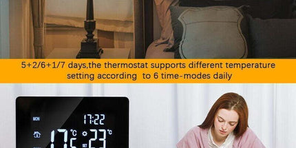 Smart Thermostat Temperature Controller for Electric Heating LCD Display Touch Screen Weekly Programmable Floor Heating Thermostats for Home Office