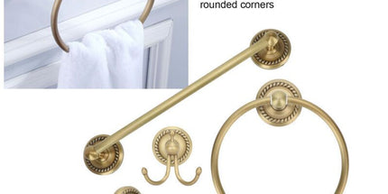 Retro Style Copper Towel Rack Storage Shelf Bathroom Shelf Home Decoration