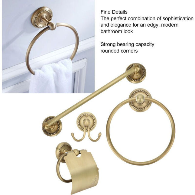 Retro Style Copper Towel Rack Storage Shelf Bathroom Shelf Home Decoration