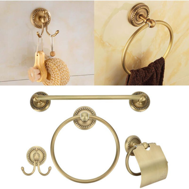 Retro Style Copper Towel Rack Storage Shelf Bathroom Shelf Home Decoration