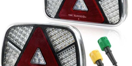 12V 24V Waterproof Trailer Rear Light Kit with Turn Signal Brake Reverse Fog Reflector