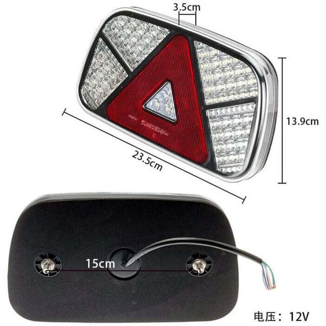 12V 24V Waterproof Trailer Rear Light Kit with Turn Signal Brake Reverse Fog Reflector