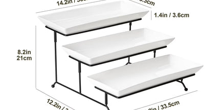 3 Tier Porcelain Serving Tray, 14 in Tyack eCommerce Solutions