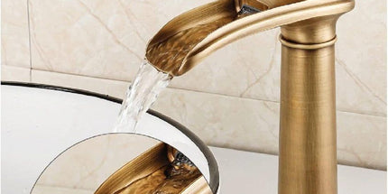 Waterfall Bathroom Faucet Single Handle Mixer Tap Hot and Cold for Bathroom Sink Washbasin, Low Model, Brushed Nickel Tyack eCommerce Solutions