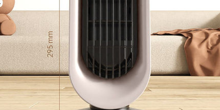 Desktop Vertical Space Heater with Remote Control, Fast Heating PTC Electric Fan Heater, Portable Mini Winter Electric Space Heater for Bedroom Office Home Indoor Heating（Black & Gold）