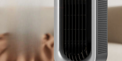 Desktop Vertical Space Heater with Remote Control, Fast Heating PTC Electric Fan Heater, Portable Mini Winter Electric Space Heater for Bedroom Office Home Indoor Heating（Black & Silver）