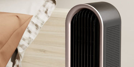 Desktop Vertical Space Heater with Remote Control, Fast Heating PTC Electric Fan Heater, Portable Mini Winter Electric Space Heater for Bedroom Office Home Indoor Heating（Black & Silver）