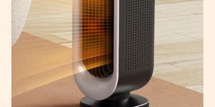 Desktop Vertical Space Heater with Remote Control, Fast Heating PTC Electric Fan Heater, Portable Mini Winter Electric Space Heater for Bedroom Office Home Indoor Heating（Black & Silver）