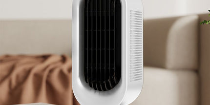 Desktop Vertical Space Heater with Remote Control, Fast Heating PTC Electric Fan Heater, Portable Mini Winter Electric Space Heater for Bedroom Office Home Indoor Heating（White）