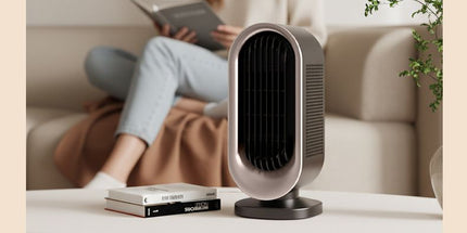 Desktop Vertical Space Heater with Remote Control, Fast Heating PTC Electric Fan Heater, Portable Mini Winter Electric Space Heater for Bedroom Office Home Indoor Heating（White）