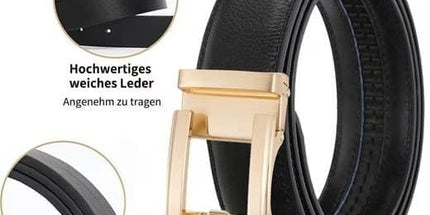 Unisex Double‑Sided Leather Ratchet Belt, Hole‑Free Adjustable Alloy Buckle for Men & Women(Brown）
