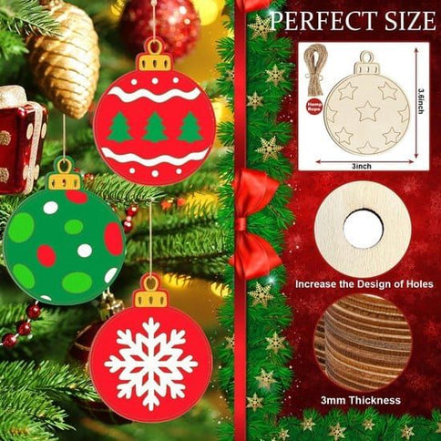 40pc DIY Wooden Christmas Ornaments