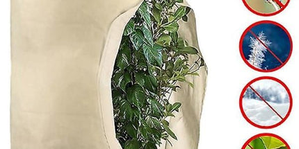 Reusable Plant Frost Protection Bag with Drawstring, Winter Garden Plant Cover, White, L‑Size 120x180cm