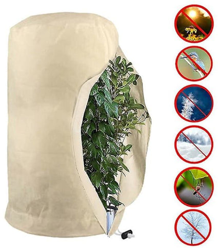 120×180cm White Reusable Plant Frost Protection Bag with Drawstring