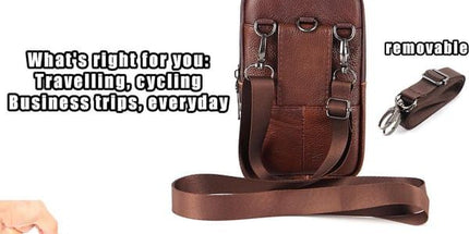 Men’s Leather Phone Waist Bag, Vertical Belt Pouch, Multi‑Purpose Crossbody Shoulder Smartphone Holder