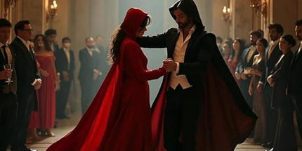 Reversible Hooded Long Cape, Black & Red Double‑Sided Unisex Cloak, Halloween Cosplay Costume for Vampire Reaper Witch Pirate