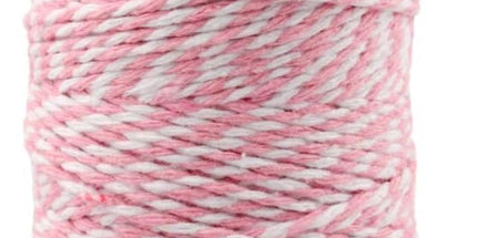 Pink and White Twine String, 328 Feet Christmas Bakers Twine String, 2MM Heavy Duty Packing String for DIY Crafts, Christmas Decoration, Gift Wrapping, Craft Wrapping