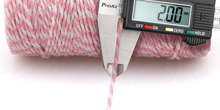 Pink and White Twine String, 328 Feet Christmas Bakers Twine String, 2MM Heavy Duty Packing String for DIY Crafts, Christmas Decoration, Gift Wrapping, Craft Wrapping