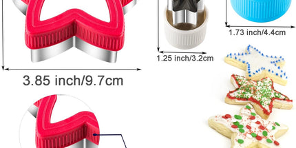 Star Cookie Cutters Set Sandwich Cutters for Kids 9 pieces Shaped Biscuit Fondant Cake Cheese Pastry Molds Christmas Gifts