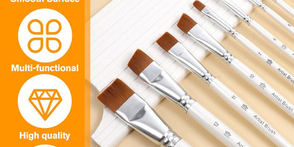 Face Paint Brush Set, 10 Pcs Face Paint Brushes Artist Brush for Body Face-Painting Kit Professional Body Art Makeup Kit for Acrylic Painting Gouache Watercolor Oil Christmas Halloween Cosplay Party