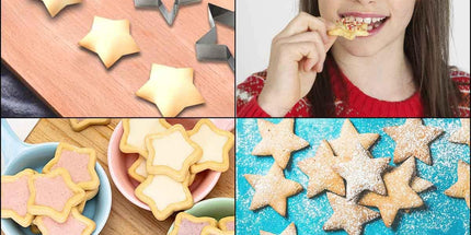 6 Pieces Star Cookie Cutters Set - Stainless Steel Five-Pointed Shaped Cutter, Biscuit Molds, Fondant Cake Cheese Pastry Mold Bakeware Tools Christmas Gifts (Assorted Sizes)