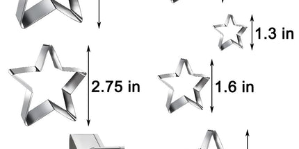 6 Pieces Star Cookie Cutters Set - Stainless Steel Five-Pointed Shaped Cutter, Biscuit Molds, Fondant Cake Cheese Pastry Mold Bakeware Tools Christmas Gifts (Assorted Sizes)