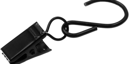 Curtain Clips Gutter Hooks, 40 Pcs Metal S Hooks Awning Xmas Light Shower Hanging Clips for Christmas Decoration, Indoor and Outdoor (Black)