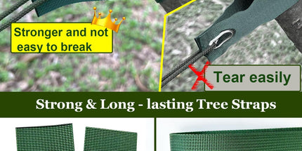 Tree Stakes and Supports, Heavy Duty Tree Stakes Kit Include 3Pcs Tree Straps for Staking, 3Pcs 12" Steel Spikes, and 39Ft Rope, Tree Supports for Young Tree Anti Strong Wind, Bad Weather