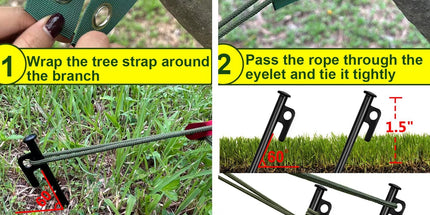 Tree Stakes and Supports, Heavy Duty Tree Stakes Kit Include 3Pcs Tree Straps for Staking, 3Pcs 12" Steel Spikes, and 39Ft Rope, Tree Supports for Young Tree Anti Strong Wind, Bad Weather