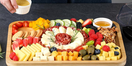 Charcuterie Boards with Lid, Bamboo Cheese Board Set with Locking Lid with Handle, Charcuterie Board Accessories - House Warming Gifts New Home, Bridal Shower Gifts, Wedding Gifts