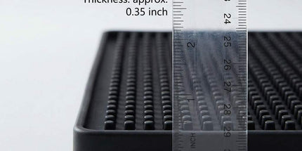 12"x6" Black Rubber Bar Mat – 6 Pack Non-Slip Drainage Pad for Coffee Stations, Home Bars & Kitchens