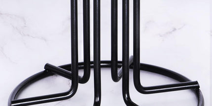 Mug Tree for Large Cups, Counter Coffee Mug Holder with 6 Hooks, Metal Coffee Cup Holder Tree, Standing Rack for Countertop, Kitchen Counter Decor, Black