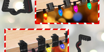 Christmas Light Hanger Clips Fascia Board Light Clips Plastic Holiday Deck Banister Hanger for Christmas Fascia Board Roof Gutter Fence Eave Decoration, Black (30 PCS, 7/8")