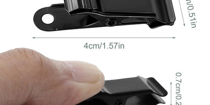30 PCS Black Mini Clips for Crafts, 1.58 Inch X 0.5 Inch Metal Alligator Clamps, Sturdy Spring Clips, Hanging Crocodile Clips for Wires Photo Snacks Paper Christmas DIY Decoration