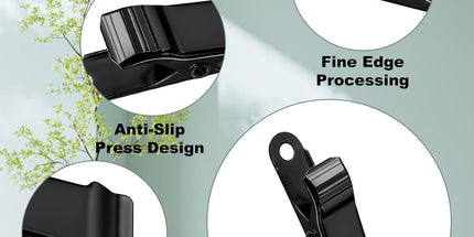 30 PCS Black Mini Clips for Crafts, 1.58 Inch X 0.5 Inch Metal Alligator Clamps, Sturdy Spring Clips, Hanging Crocodile Clips for Wires Photo Snacks Paper Christmas DIY Decoration