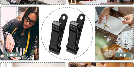 30 PCS Black Mini Clips for Crafts, 1.58 Inch X 0.5 Inch Metal Alligator Clamps, Sturdy Spring Clips, Hanging Crocodile Clips for Wires Photo Snacks Paper Christmas DIY Decoration