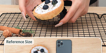 Mini Tart Pans with Removable Bottom 4 inch Set of 10, Non-stick Round Quiche Pan Heavy Duty Carbon Steel for Mousse Cakes, Christmas Dessert Baking with Silicone Scrubber