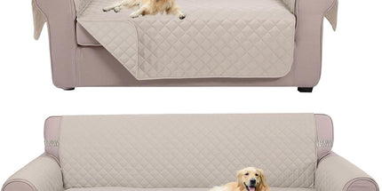 UNICE Home Reversible Sofa Cover Bundle Loveseat Cover(Sofa+Loveseat, Beige)