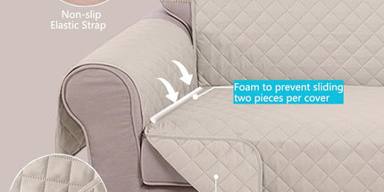 UNICE Home Reversible Sofa Cover Bundle Loveseat Cover(Sofa+Loveseat, Beige)