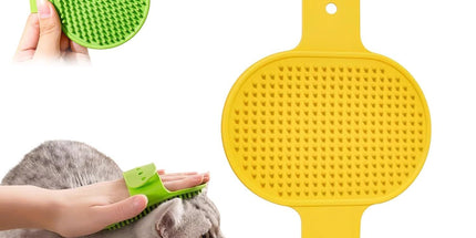Silicone Grooming Strap Pad for Cats, 2025 New Cat Self Groomer Brush Adjustable Silicone Cat Self Groomer Brush, Multifunctional Cats Combs Massager for Cats Tree Furniture Sofa Chair Legs (Yellow)